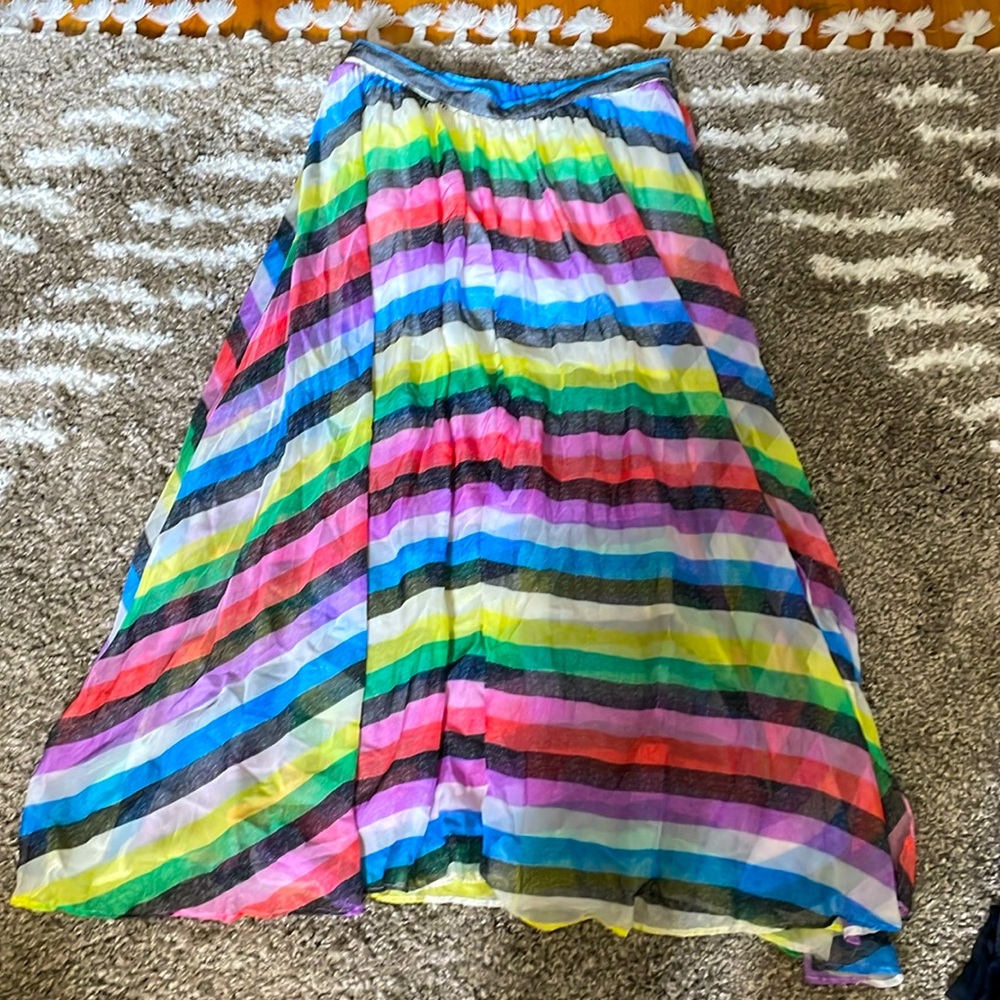 7th Ave design studio by New York and company rainbow floor length skirt
